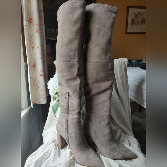 Steve Madden Women's Taupe Suede Over-the-Knee Boots. "Blyss" Size 7 - Picture 4 of 11
